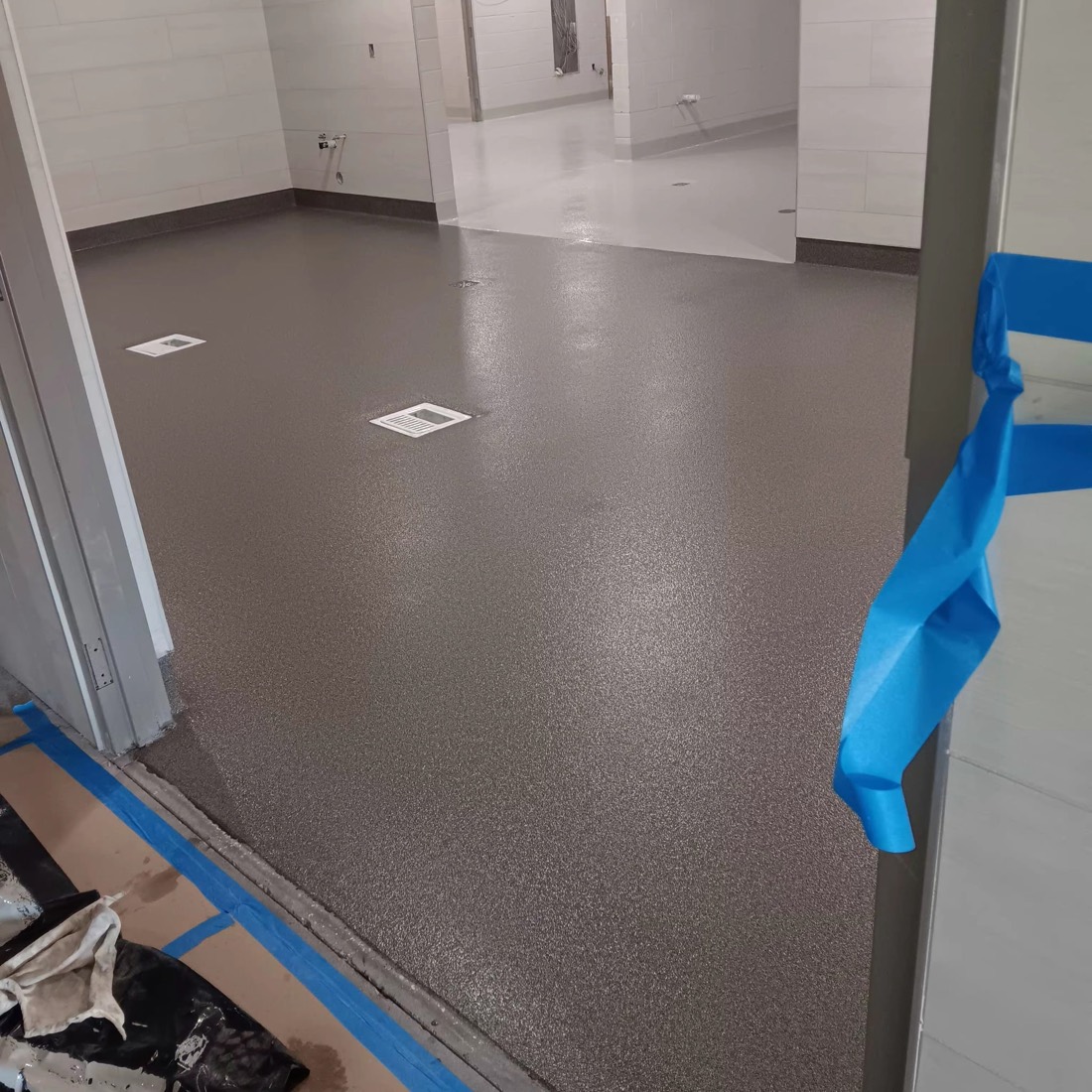 Completed quartz epoxy floor at Crescent City Elementary